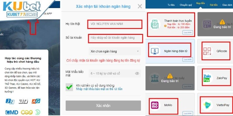 Số tiền rút sẽ được chuyển vào tài khoản của bạn